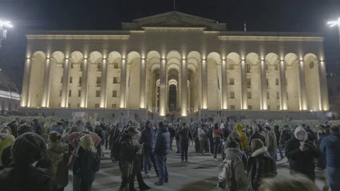 Protests in Tbilisi 2023 Video stock 235065731