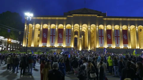 Protests In Tbilisi 2023 Video stock 241717949