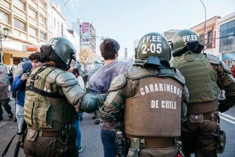 Protests in Valparaiso Stock Photos