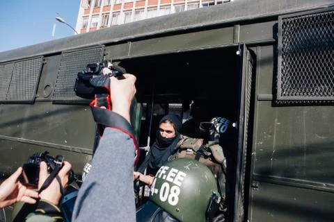 Protests in Valparaiso Stock-Fotos