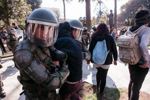 Protests in Valparaiso Stock Photos