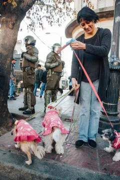 Protests in Valparaiso Stock Photos