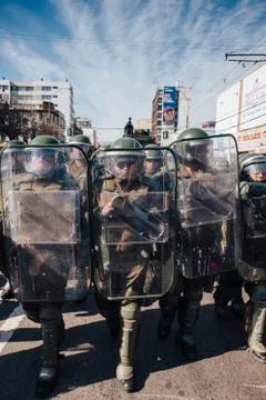 Protests in Valparaiso Stock Photos