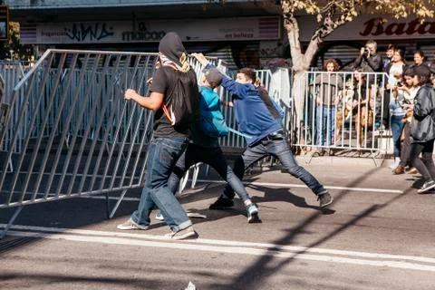 Protests in Valparaiso Stock Photos