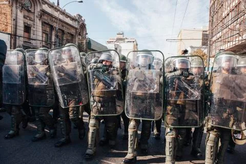 Protests in Valparaiso Stock Photos