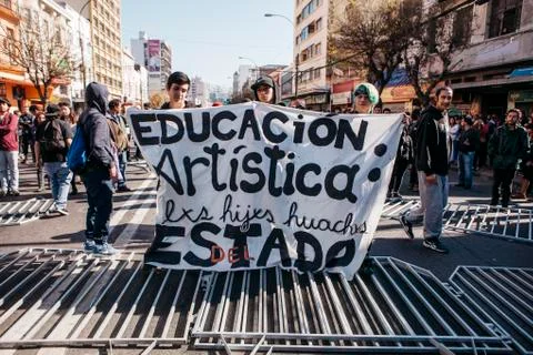 Protests in Valparaiso Stock Photos