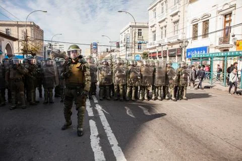 Protests in Valparaiso Stock Photos