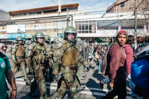 Protests in Valparaiso Stock Photos