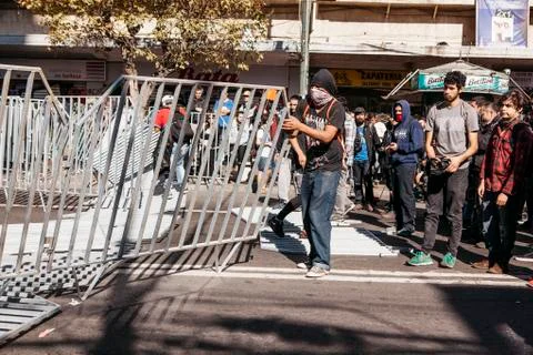Protests in Valparaiso Stock-Fotos