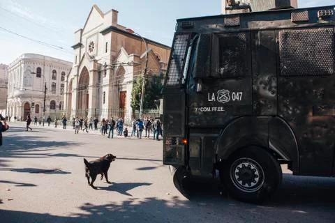 Protests in Valparaiso Stock Photos