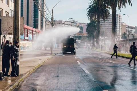 Protests in Valparaiso Stock Photos