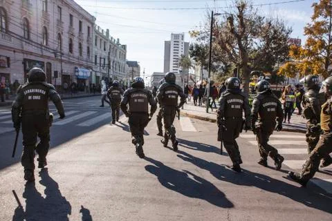 Protests in Valparaiso Stock Photos