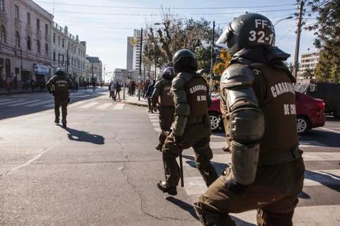Protests in Valparaiso Stock Photos