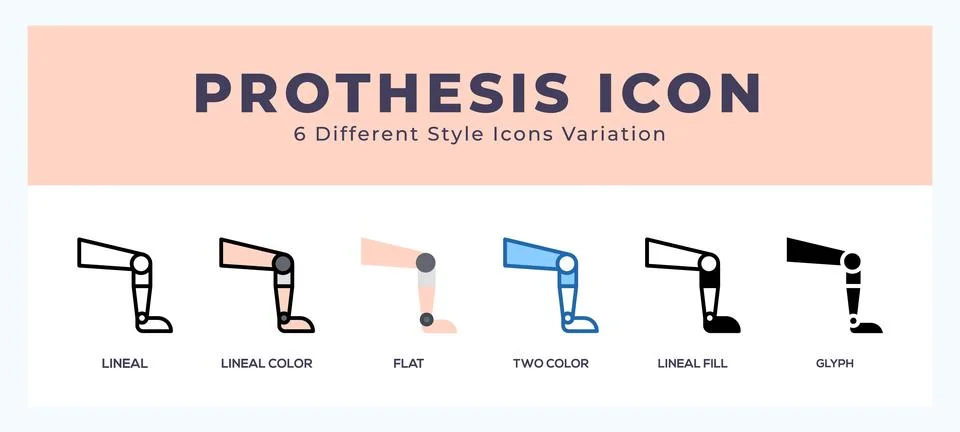 Prothesis icon in different style vector illustration. Stock Illustration
