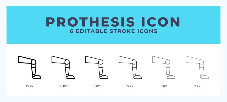 Prothesis vector icon for web and app. Editable stroke vector illustration Stock Illustration