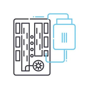 Protoboard kit line icon, outline symbol, vector illustration, concept sign Stockillustratie