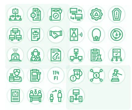 Protocol Comprehensive Vector Bundle with 28 Pixel Optimized Bold Line 256x.. Stock Illustration