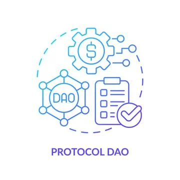 Protocol DAO blue gradient concept icon 스톡 일러스트