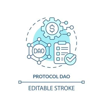 Protocol DAO turquoise concept icon Stock Illustration