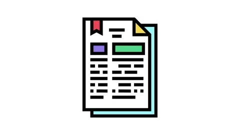 Protocol document color icon animation Stock Footage 163974724