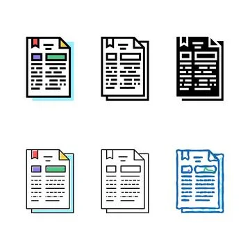 Protocol document color icon vector minimal Stock Illustration