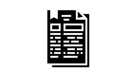 Protocol document glyph icon animation Stock Footage 164031041