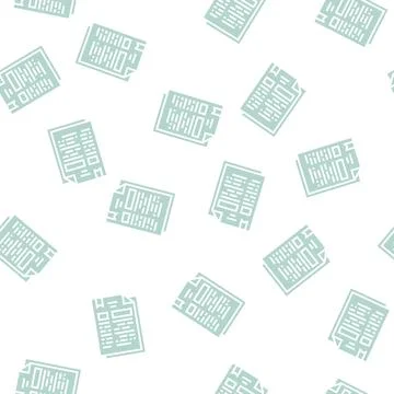 Protocol document glyph seamless pattern Stock Illustration