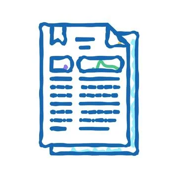 Protocol document icon doodle illustration Stock Illustration