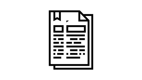 Protocol document line icon animation Stock Footage 163980799