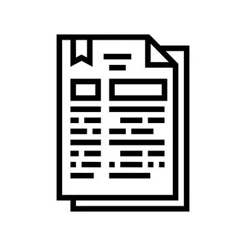 Protocol document line icon vector illustration Stock Illustration