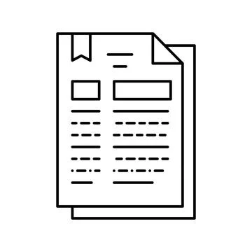 Protocol document line icon vector illustration Stock Illustration