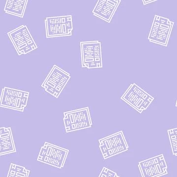 Protocol document line seamless pattern Stock Illustration