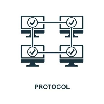 Protocol icon. Monochrome style design from blockchain icon collection. UI and Illustrazione stock