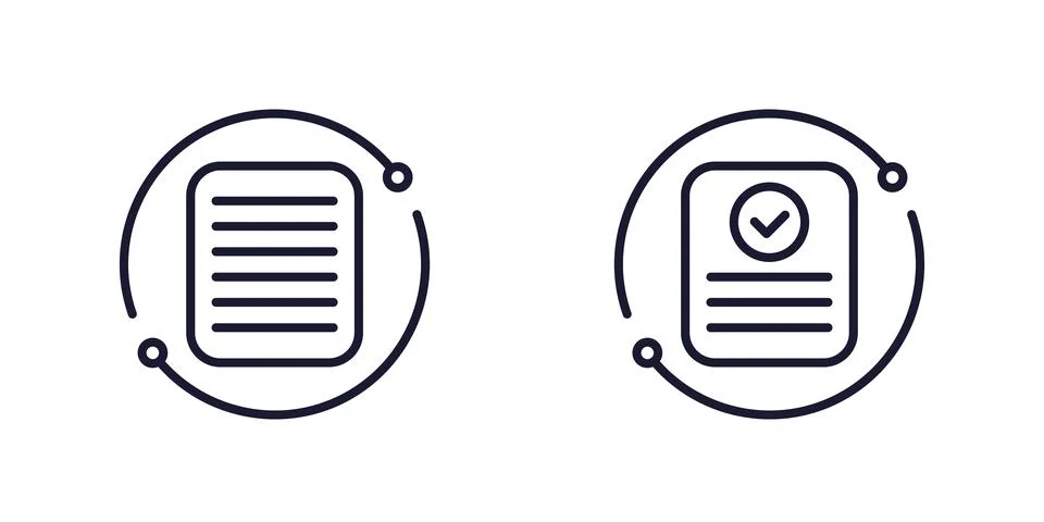 Protocol icons on white, line vector Stock-Illustration