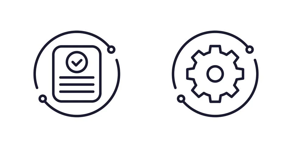 Protocol icons on white, line vector design Stock Illustration