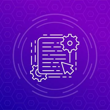 Protocol line icon for web Stock Illustration