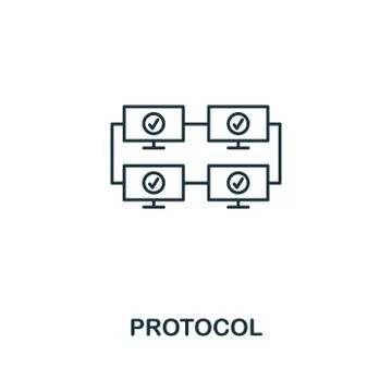 Protocol outline icon. Thin line style design from blockchain icons collection Stock Illustration