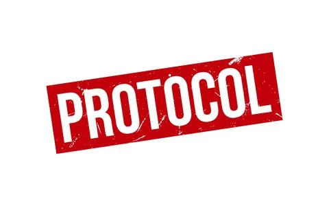 Protocol Stamp. Protocol Rubber grunge Stamp Seal 스톡 일러스트