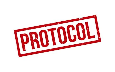 Protocol Stamp. Protocol Rubber grunge Stamp Seal 스톡 일러스트