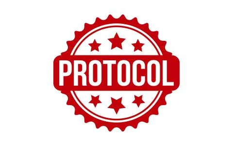 Protocol Stamp. Red Protocol Rubber grunge Stamp 스톡 일러스트