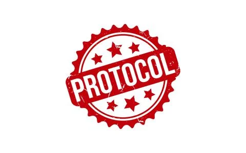 Protocol Stamp. Red Protocol Rubber grunge Stamp 스톡 일러스트