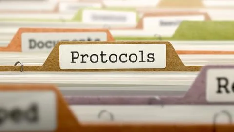 Protocols Concept on Folder Register Stock Illustration