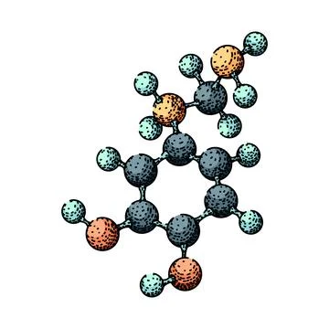 Proton molecule atom sketch hand drawn vector Stock Illustration