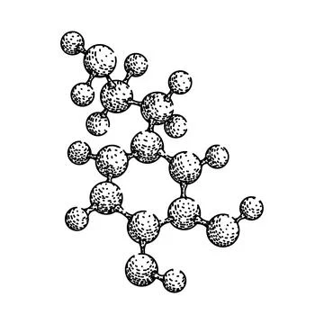 Proton molecule atom sketch hand drawn vector Stock Illustration