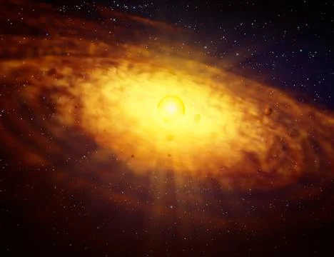 Protoplanetary disc formation Stock Illustration
