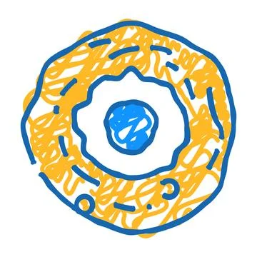Protoplanetary disk icon doodle illustration Stock Illustration