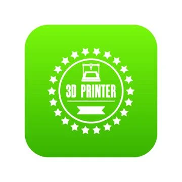 Prototype 3d printing icon green vector Stock Illustration