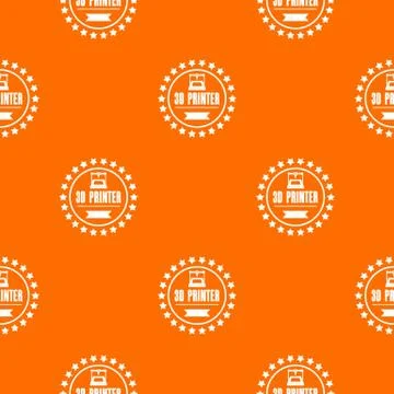 Prototype 3d printing pattern vector orange Illustrazione stock