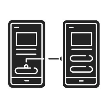 Prototype black glyph icon. Working example through which a new model or a ne Stock Illustration