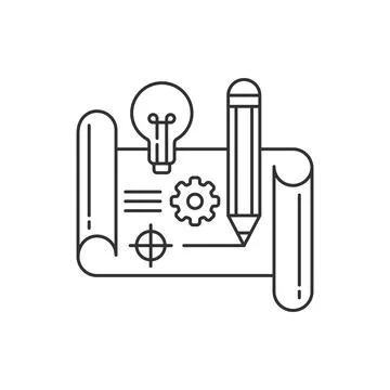 Prototype black line icon. New project. Pictogram for web page, mobile app, p Stock Illustration